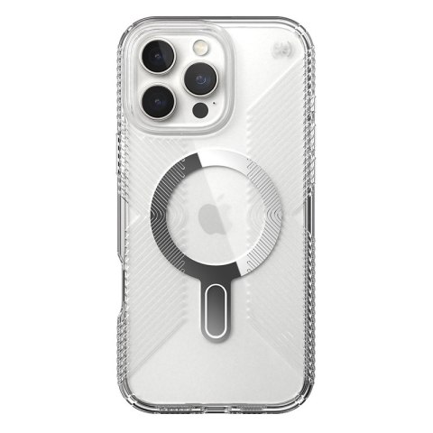 Speck Presidio Perfect-Clear Grip ClickLock & MagSafe - Etui iPhone 16 Pro Max (Clear / Chrome Finish / Serene Silver) Speck Presidio Perfect-Clear Grip ClickLock & MagSafe - Etui iPhone 16 Pro Max (Clear / Chrome Finish / Serene Silver)