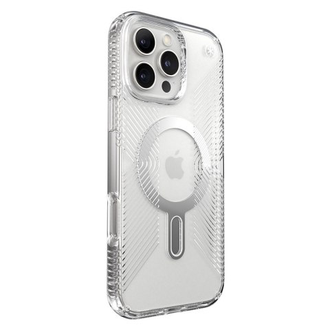 Speck Presidio Perfect-Clear Grip ClickLock & MagSafe - Etui iPhone 16 Pro Max (Clear / Chrome Finish / Serene Silver) Speck Presidio Perfect-Clear Grip ClickLock & MagSafe - Etui iPhone 16 Pro Max (Clear / Chrome Finish / Serene Silver)