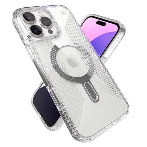 Speck Presidio Perfect-Clear Grip ClickLock & MagSafe - Etui iPhone 16 Pro Max (Clear / Chrome Finish / Serene Silver) Speck Presidio Perfect-Clear Grip ClickLock & MagSafe - Etui iPhone 16 Pro Max (Clear / Chrome Finish / Serene Silver)