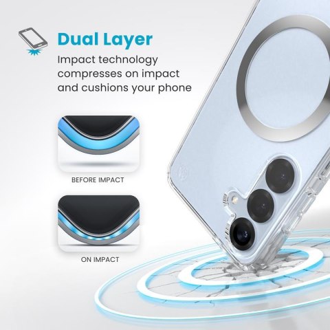 Speck Presidio Perfect-Clear Magnet - Etui Samsung Galaxy S25+ / S24+ MagSafe (Clear / Chrome Finish / Serene Silver) Speck Presidio Perfect-Clear Magnet - Etui Samsung Galaxy S25+ / S24+ MagSafe (Clear / Chrome Finish / Serene Silver)