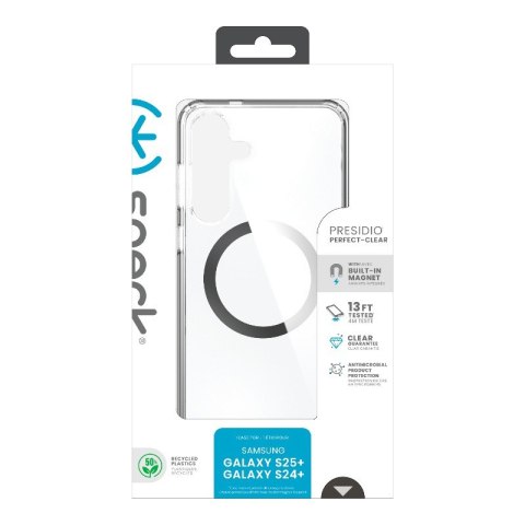 Speck Presidio Perfect-Clear Magnet - Etui Samsung Galaxy S25+ / S24+ MagSafe (Clear / Chrome Finish / Serene Silver) Speck Presidio Perfect-Clear Magnet - Etui Samsung Galaxy S25+ / S24+ MagSafe (Clear / Chrome Finish / Serene Silver)