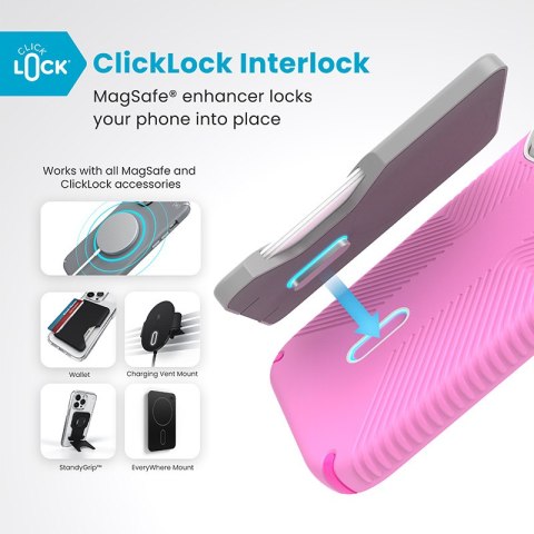 Speck Presidio2 Grip ClickLock & MagSafe - Etui iPhone 16 Pro (True Pink / Shocking Pink / White) Speck Presidio2 Grip ClickLock & MagSafe - Etui iPhone 16 Pro (True Pink / Shocking Pink / White)