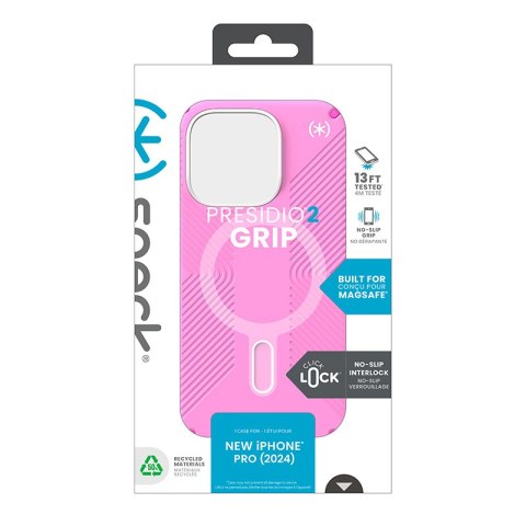 Speck Presidio2 Grip ClickLock & MagSafe - Etui iPhone 16 Pro (True Pink / Shocking Pink / White) Speck Presidio2 Grip ClickLock & MagSafe - Etui iPhone 16 Pro (True Pink / Shocking Pink / White)