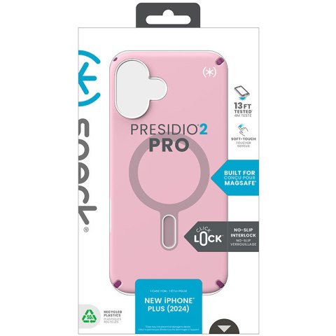 Speck Presidio2 Pro ClickLock & MagSafe - Etui iPhone 16 Plus (Wednesday Pink / Boysenberry Purple / White) Speck Presidio2 Pro ClickLock & MagSafe - Etui iPhone 16 Plus (Wednesday Pink / Boysenberry Purple / White)