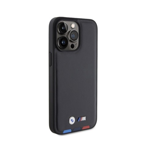 BMW Leather Hot Stamp Tricolor - Etui iPhone 15 Pro Max (czarny) BMW Leather Hot Stamp Tricolor - Etui iPhone 15 Pro Max (czarny)