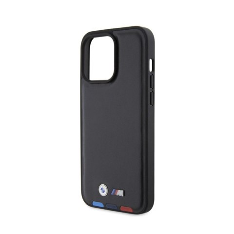 BMW Leather Hot Stamp Tricolor - Etui iPhone 15 Pro Max (czarny) BMW Leather Hot Stamp Tricolor - Etui iPhone 15 Pro Max (czarny)