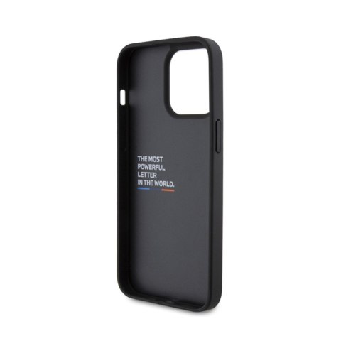 BMW Leather Hot Stamp Tricolor - Etui iPhone 15 Pro Max (czarny) BMW Leather Hot Stamp Tricolor - Etui iPhone 15 Pro Max (czarny)
