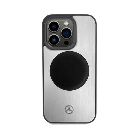 Mercedes Leather & Alu MagSafe - Etui iPhone 15 Pro Max (srebrny) Mercedes Leather & Alu MagSafe - Etui iPhone 15 Pro Max (srebrny)