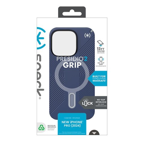 Speck Presidio2 Grip ClickLock & MagSafe - Etui iPhone 16 Pro (Coastal Blue / Dust Grey / White) Speck Presidio2 Grip ClickLock & MagSafe - Etui iPhone 16 Pro (Coastal Blue / Dust Grey / White)