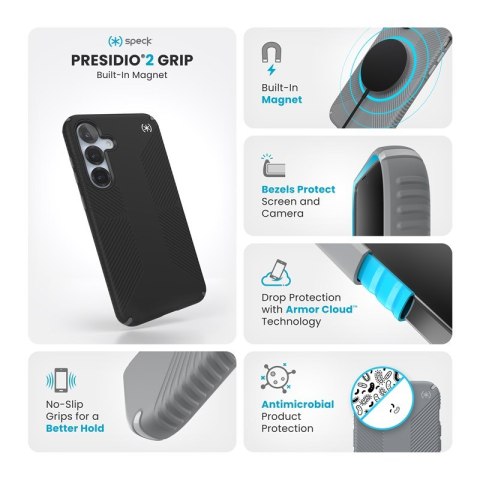 Speck Presidio2 Grip Magnet - Etui Samsung Galaxy S25+ / 24+ MagSafe (Black/Slate Grey/White) Speck Presidio2 Grip Magnet - Etui Samsung Galaxy S25+ / 24+ MagSafe (Black/Slate Grey/White)