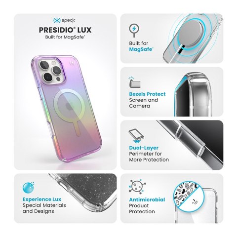 Speck Presidio2 Lux MagSafe - Etui iPhone 16 Pro Max (Amazing Purple / Clear) Speck Presidio2 Lux MagSafe - Etui iPhone 16 Pro Max (Amazing Purple / Clear)
