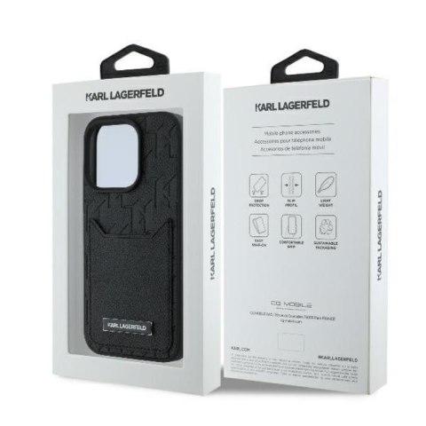 Karl Lagerfeld Cardslots Monogram - Etui iPhone 16 Pro Max (czarny) Karl Lagerfeld Cardslots Monogram - Etui iPhone 16 Pro Max (czarny)