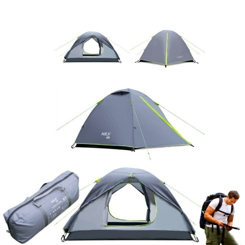 Namiot Kempingowy NC6004 3-osobowy NILS CAMP - Wodoodporny, Szybki Montaż Namiot Kempingowy NC6004 3-osobowy NILS CAMP - Wodoodporny, Szybki Montaż