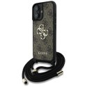 Guess 4G Big Logo Cord Strap Crossbody - Etui do iPhone 16 Plus (brązowy)