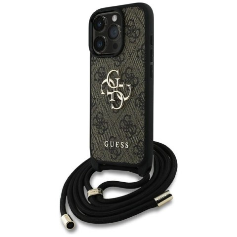 Guess 4G Big Logo Cord Strap Crossbody - Etui do iPhone 16 Pro Max (brązowy) Guess 4G Big Logo Cord Strap Crossbody - Etui do iPhone 16 Pro Max (brązowy)