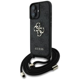 Guess 4G Big Logo Cord Strap Crossbody - Etui do iPhone 16 (czarny)