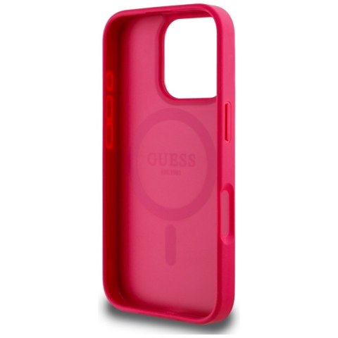 Guess Grained Printed Flower Pattern MagSafe - Etui do iPhone 16 Pro Max (fuksja) Guess Grained Printed Flower Pattern MagSafe - Etui do iPhone 16 Pro Max (fuksja)