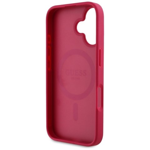 Guess Grained Printed Flower Pattern MagSafe - Etui do iPhone 16 (fuksja) Guess Grained Printed Flower Pattern MagSafe - Etui do iPhone 16 (fuksja)