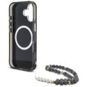 Guess Palm Trees Triangle Pearl Strap MagSafe - Etui do iPhone 16 (czarny)