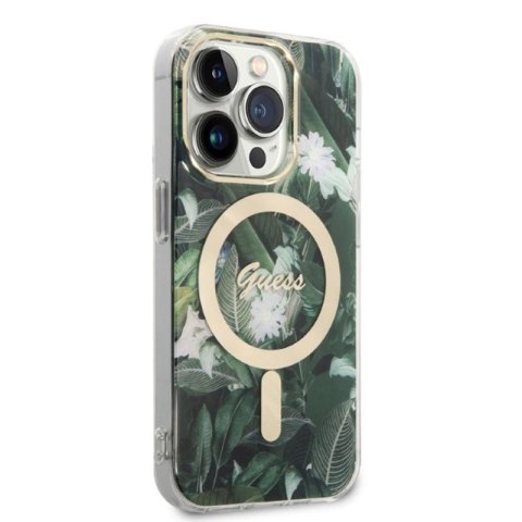 Guess Bundle Pack MagSafe IML Jungle - Zestaw etui + ładowarka MagSafe iPhone 14 Pro Max (khaki/złoty) Guess Bundle Pack MagSafe IML Jungle - Zestaw etui + ładowarka MagSafe iPhone 14 Pro Max (khaki/złoty)