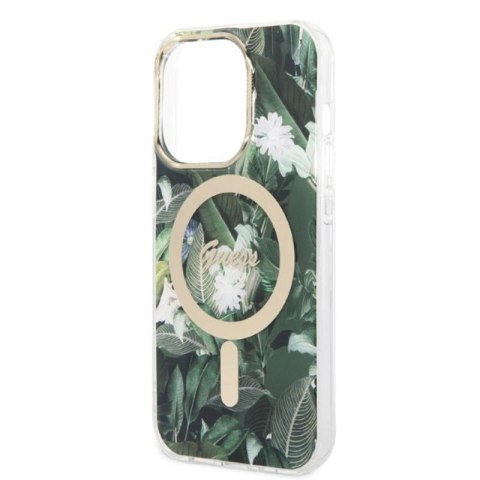 Guess Bundle Pack MagSafe IML Jungle - Zestaw etui + ładowarka MagSafe iPhone 14 Pro Max (khaki/złoty) Guess Bundle Pack MagSafe IML Jungle - Zestaw etui + ładowarka MagSafe iPhone 14 Pro Max (khaki/złoty)