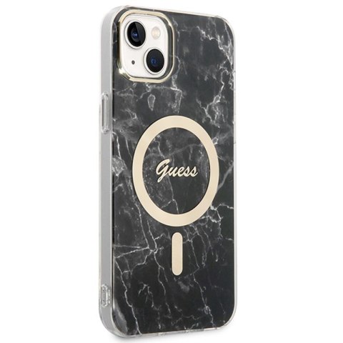 Guess Bundle Pack MagSafe IML Marble - Zestaw etui + ładowarka MagSafe iPhone 14 Plus (czarny/złoty) Guess Bundle Pack MagSafe IML Marble - Zestaw etui + ładowarka MagSafe iPhone 14 Plus (czarny/złoty)