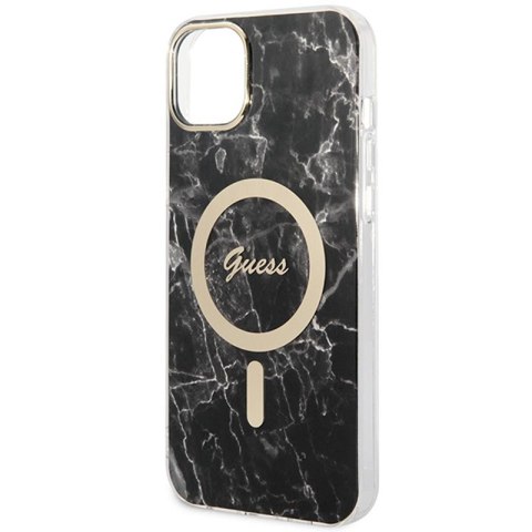 Guess Bundle Pack MagSafe IML Marble - Zestaw etui + ładowarka MagSafe iPhone 14 Plus (czarny/złoty) Guess Bundle Pack MagSafe IML Marble - Zestaw etui + ładowarka MagSafe iPhone 14 Plus (czarny/złoty)