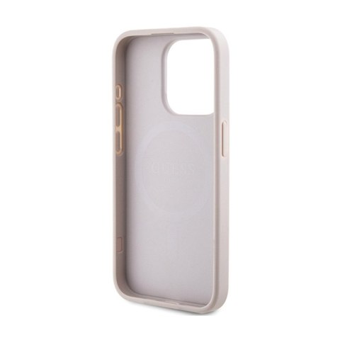 Guess 4G Collection Leather Metal Logo MagSafe - Etui iPhone 15 Pro Max (różowy) Guess 4G Collection Leather Metal Logo MagSafe - Etui iPhone 15 Pro Max (różowy)