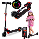 HD120L LED BLACK-RED - Hulajnoga NILS EXTREME Święcące kółka -Stylowa jazda