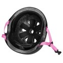 Bezpieczny Kask Czarno Różowy Dla Dziecka Rozmiar M 55-58 CM ABS - EPS