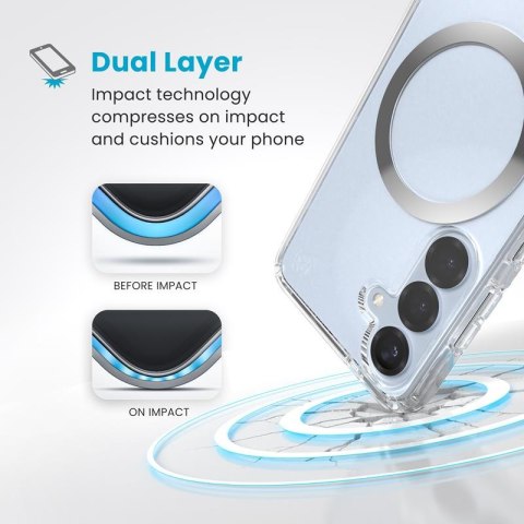 Speck Presidio Perfect-Clear Magnet - Etui Samsung Galaxy S25 / S24 MagSafe (Clear / Chrome Finish / Serene Silver) Speck Presidio Perfect-Clear Magnet - Etui Samsung Galaxy S25 / S24 MagSafe (Clear / Chrome Finish / Serene Silver)