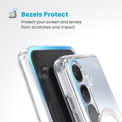 Speck Presidio Perfect-Clear Magnet - Etui Samsung Galaxy S25 / S24 MagSafe (Clear / Chrome Finish / Serene Silver) Speck Presidio Perfect-Clear Magnet - Etui Samsung Galaxy S25 / S24 MagSafe (Clear / Chrome Finish / Serene Silver)