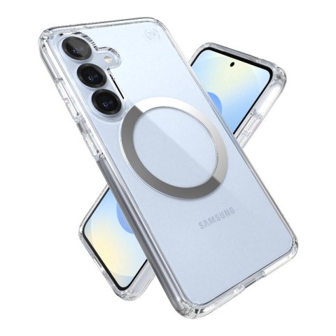 Speck Presidio Perfect-Clear Magnet - Etui Samsung Galaxy S25 / S24 MagSafe (Clear / Chrome Finish / Serene Silver) Speck Presidio Perfect-Clear Magnet - Etui Samsung Galaxy S25 / S24 MagSafe (Clear / Chrome Finish / Serene Silver)