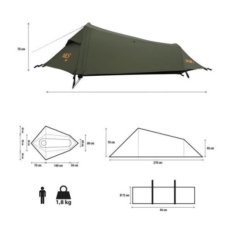 NC2501 NAMIOT ULTRA LIGHT SKYAIR 1 ZIELONY NILS CAMP NC2501 NAMIOT ULTRA LIGHT SKYAIR 1 ZIELONY NILS CAMP