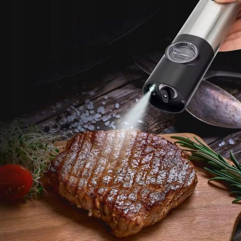 Elektryczny młynek do pieprzu soli przypraw Promis MP36 akumulatorowy ładowanie USB Elektryczny młynek do pieprzu soli przypraw Promis MP36 akumulatorowy ładowanie USB