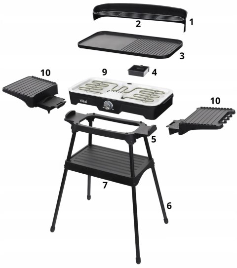 Grill Elektryczny Ideal 5w1 Bezdymny, Składany, Stojący + Poradnik PDF Grill Elektryczny Ideal 5w1 Bezdymny, Składany, Stojący + Poradnik PDF