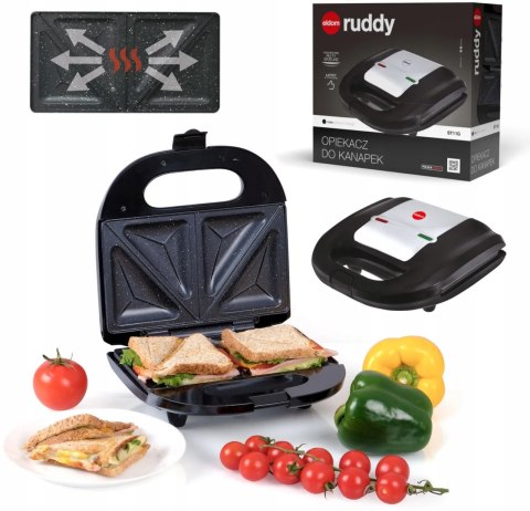 Opiekacz Do Kanapek Tostów Sandwich 750W Nieprzywierająca Powłoka Granitowa Opiekacz Do Kanapek Tostów Sandwich 750W Nieprzywierająca Powłoka Granitowa