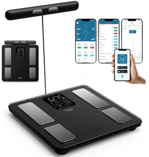 WAGA ŁAZIENKOWA BLUETOOTH ANALITYCZNA INTELIGENTNA Apple Health Google Fit WAGA ŁAZIENKOWA BLUETOOTH ANALITYCZNA INTELIGENTNA Apple Health Google Fit