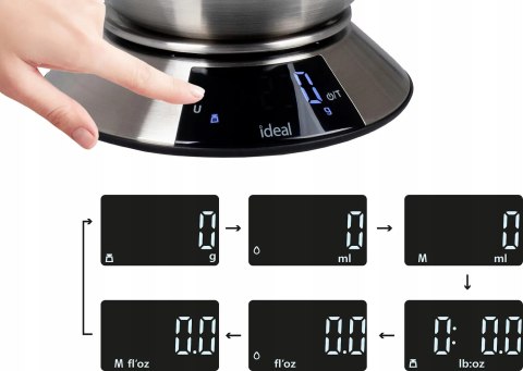 Waga kuchenna ELDOM elektroniczna z MISKĄ PRECYZYJNA DOTYKOWY PANEL LCD Waga kuchenna ELDOM elektroniczna z MISKĄ PRECYZYJNA DOTYKOWY PANEL LCD
