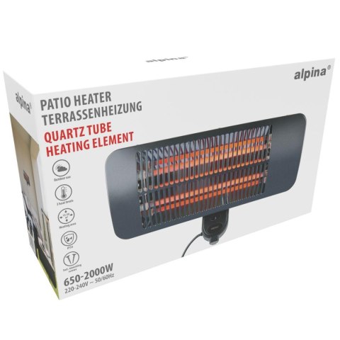 GRZEJNIK OGRODOWY ŚCIENNY 650-2000W ALPINA GRZEJNIK OGRODOWY ŚCIENNY 650-2000W ALPINA