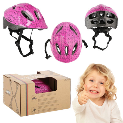 Różowy Kask z Czarnymi Wzorkami Rozm. S (51-58 cm) - Regulowany i Wygodny