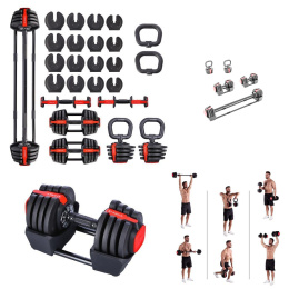 Zestaw Sztangielek SGR18 PRO SET 3W1 41kg Regulowane HMS - Trening w Domu