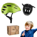 Kask Zielony Dla Dziecka LED Rozmiar S 44-50 cm - Bezpieczny Wygodny Pianka