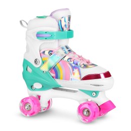 NQ0187 LED wrotki rainbow M(35-38) NILS Extreme regulowane świecące
