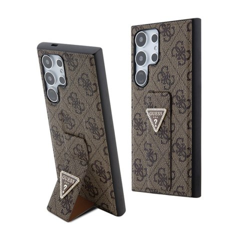 Guess Grip Stand 4G Triangle Strass Logo - Etui Samsung Galaxy S24 Ultra (brązowy) Guess Grip Stand 4G Triangle Strass Logo - Etui Samsung Galaxy S24 Ultra (brązowy)