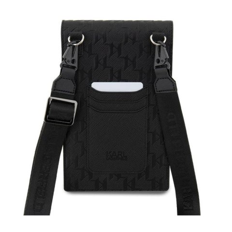 Karl Lagerfeld Saffiano Monogram Choupette - Torebka crossbody na telefon (czarny) Karl Lagerfeld Saffiano Monogram Choupette - Torebka crossbody na telefon (czarny)