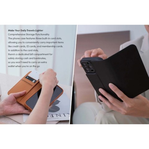 Moshi Overture MagSafe - Skórzane etui 3w1 z klapką iPhone 16 Pro (Charcoal Black) Moshi Overture MagSafe - Skórzane etui 3w1 z klapką iPhone 16 Pro (Charcoal Black)