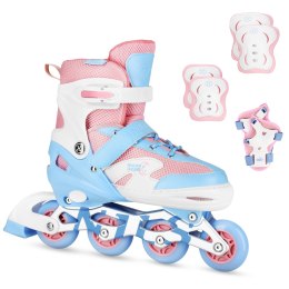 Zestaw LED rolki + ochraniacze NA0189 MOONBEAM Białe M (35–38)