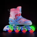 Zestaw LED rolki + ochraniacze NA0189 MOONBEAM Białe M (35–38)