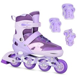 NA0189 Rolki LED Moonbeam fioletowe + ochraniacze L (39–42) NILS EXTREME